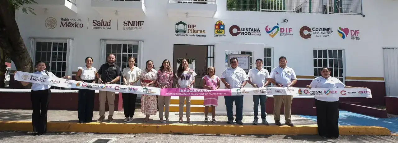Fachada del Centro de Desarrollo Comunitario DIF PILARES en Cozumel