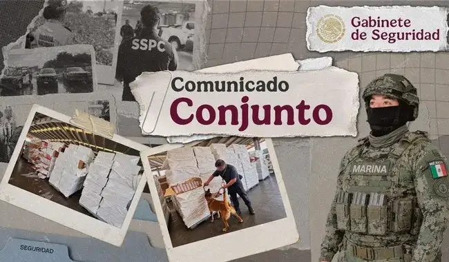 Contenedor de carga en el puerto de Lázaro Cárdenas durante un operativo aduanal