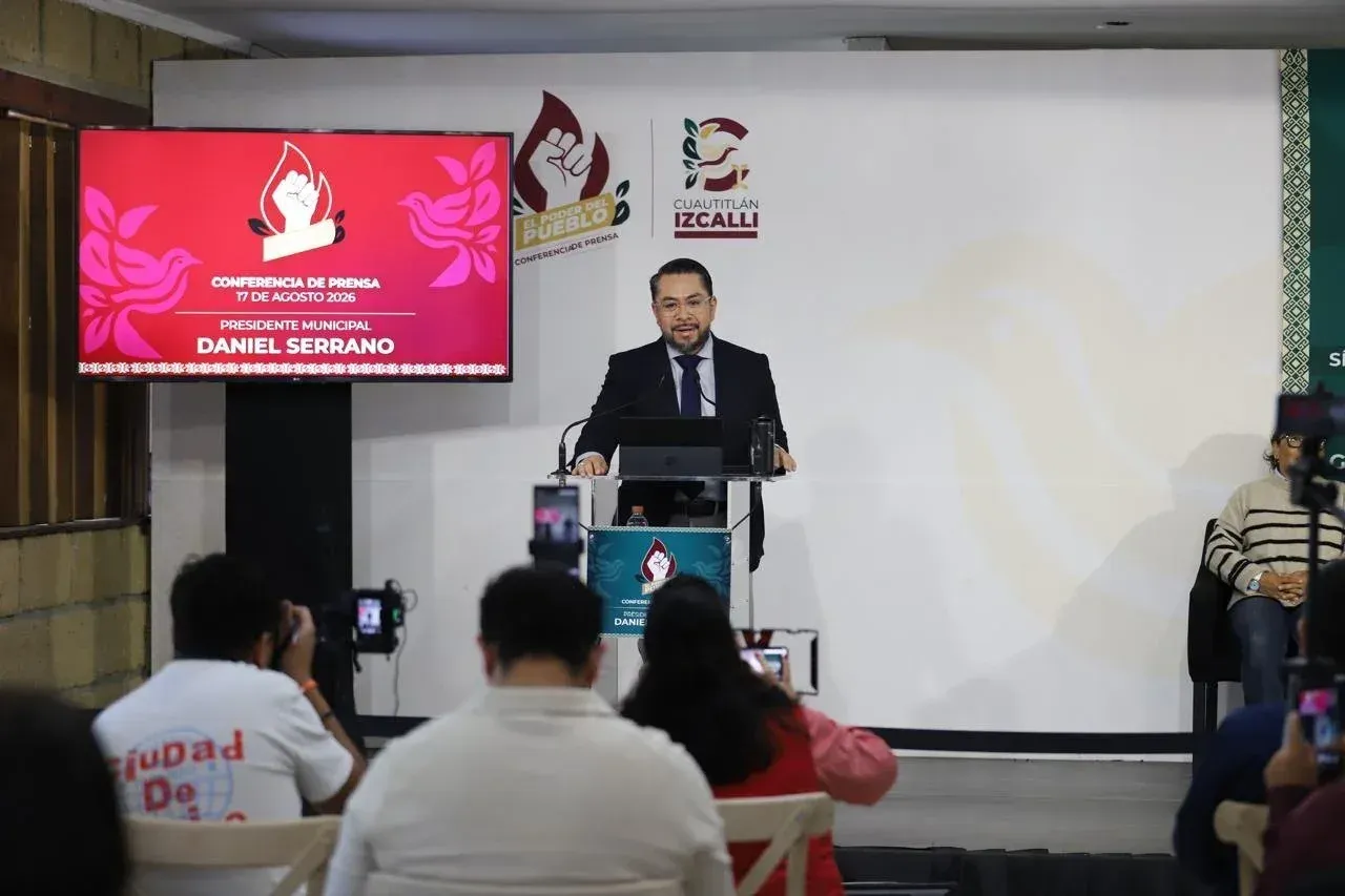 Conferencia de prensa del alcalde Daniel Serrano en Cuautitlán Izcalli