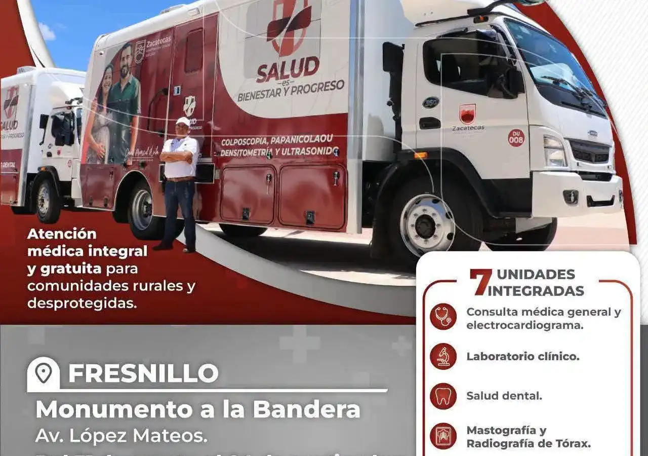 Unidades médicas móviles de la Caravana de la Salud en Fresnillo