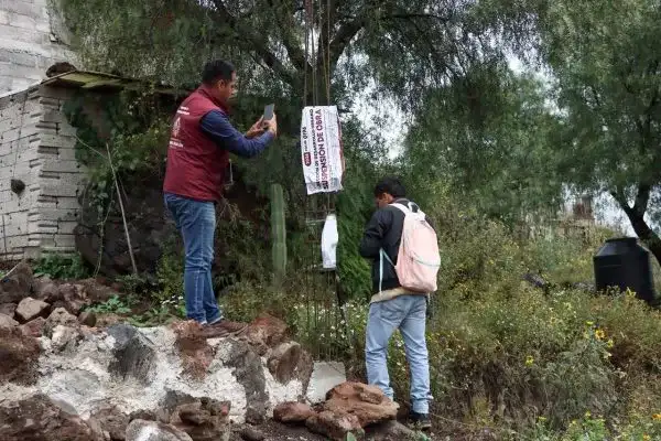 Construcción detenida en un predio de Chimalhuacán, Estado de México