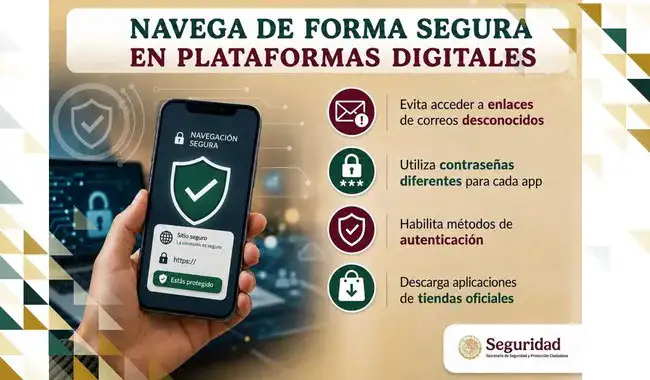 Persona usando una laptop con alerta de seguridad en pantalla