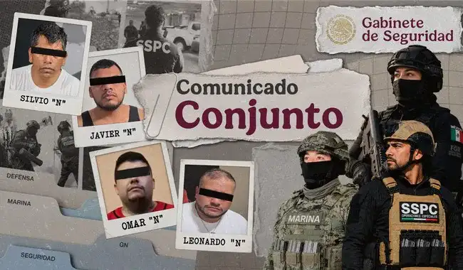 Autoridades durante un operativo de seguridad en el que se aseguraron armas y equipo