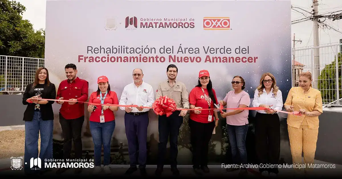 Canchas deportivas rehabilitadas en colonia Nuevo Amanecer, Matamoros
