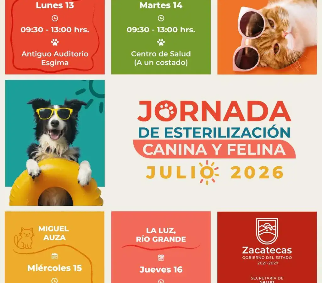 Clínica móvil de esterilización para mascotas en Zacatecas