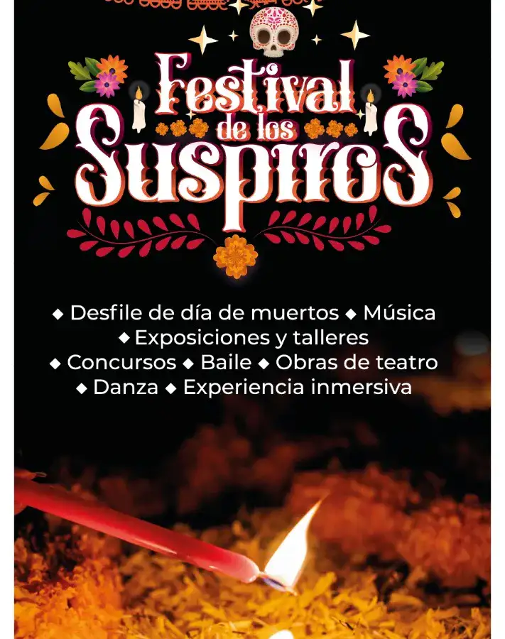 Personas participando en actividades culturales del Festival de los Suspiros