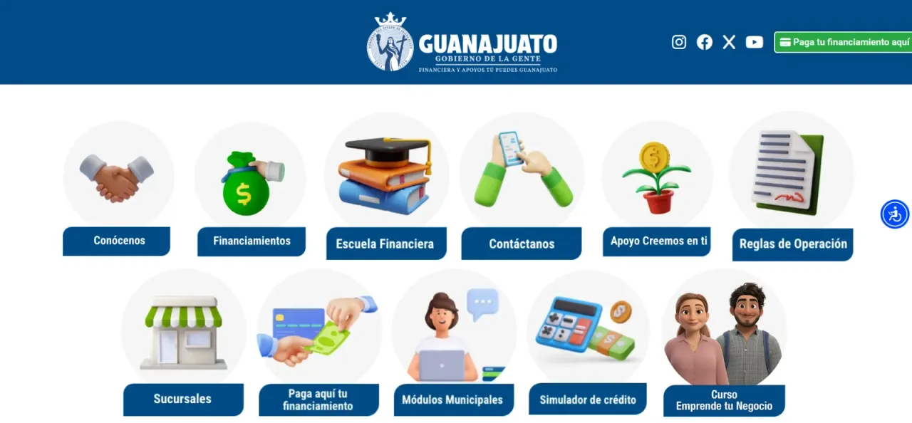 Persona usando una computadora para acceder a la plataforma digital de Tú Puedes Guanajuato