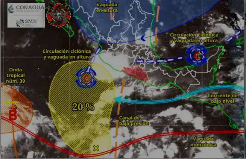 Cielo despejado y sol intenso sobre una ciudad de Guerrero