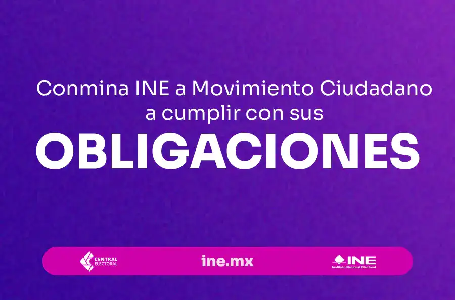 Logotipo del INE junto al nombre de Movimiento Ciudadano en un comunicado oficial