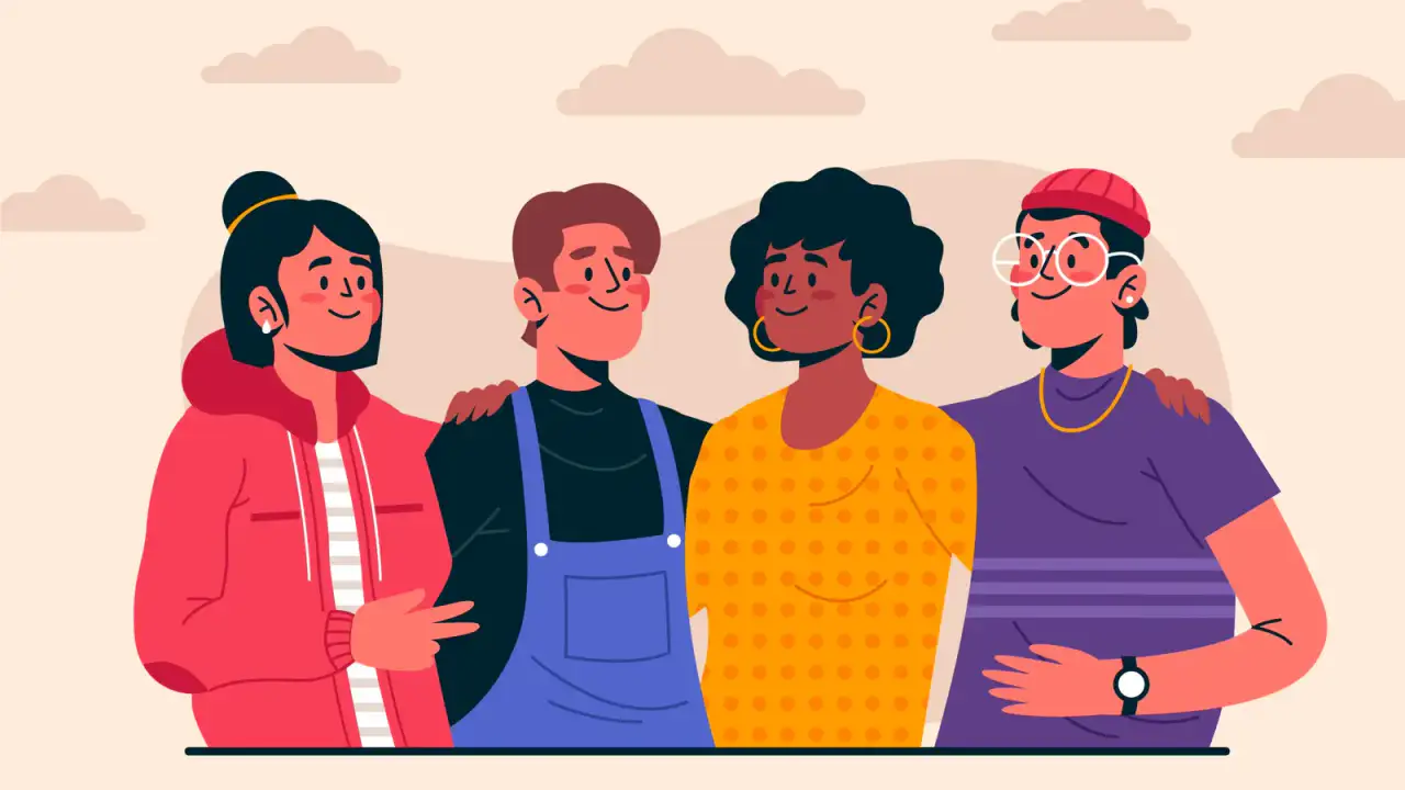 Personas jóvenes participan en una actividad comunitaria de promoción del voto