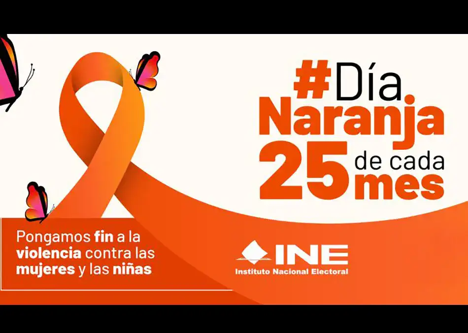 Personas durante la conmemoración del Día Naranja en el INE