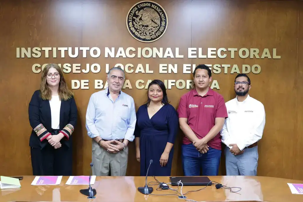 Reunión entre autoridades del INE y de la Secretaría de Inclusión Social en Baja California