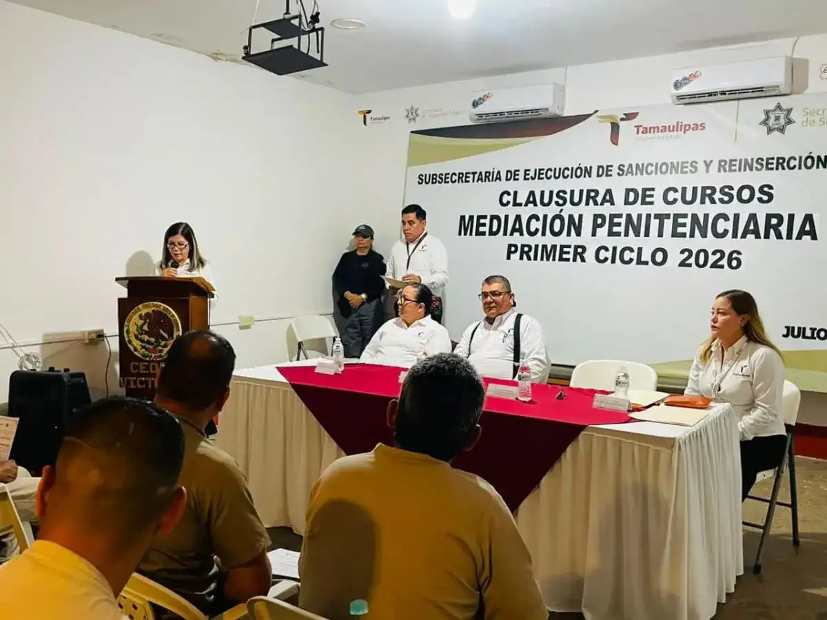 Personas privadas de la libertad en un curso de mediación penitenciaria en Tamaulipas