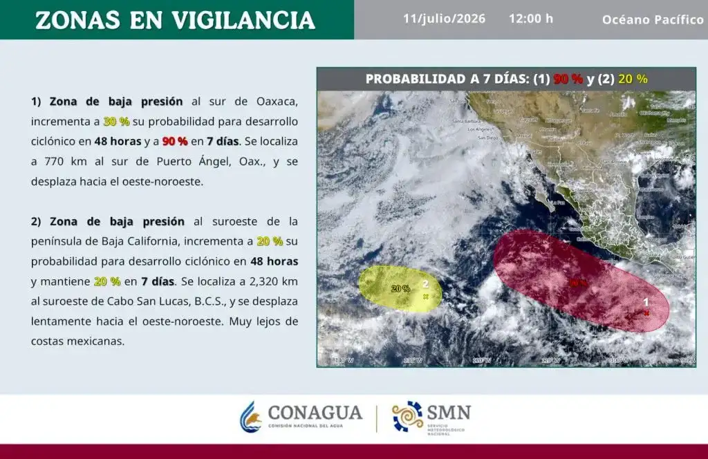 Monitoreo meteorológico en el Pacífico mexicano realizado por Protección Civil de Los Cabos