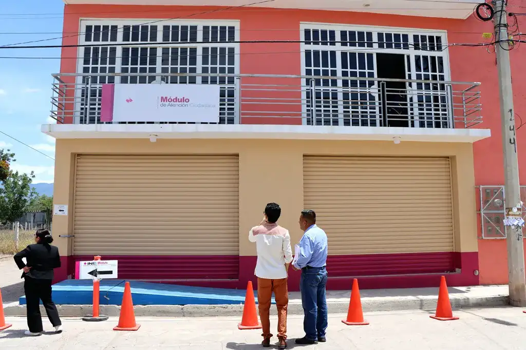 Fachada del Módulo de Atención Ciudadana del INE en Tlacolula de Matamoros, Oaxaca