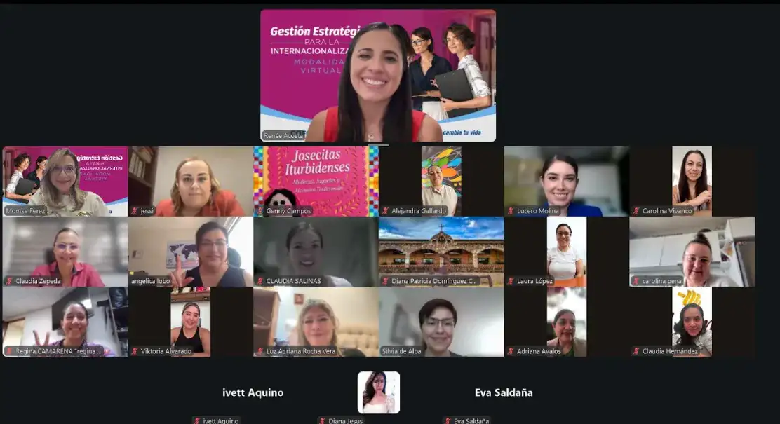 Mujeres empresarias en sesión de capacitación del programa