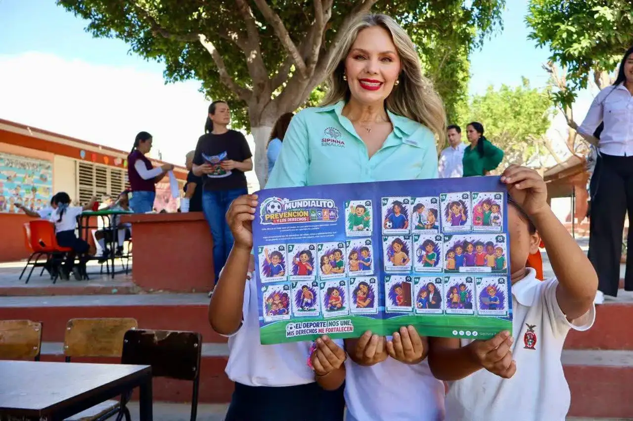 Niños y niñas participando en actividades deportivas del Mundialito de la Prevención en Sinaloa