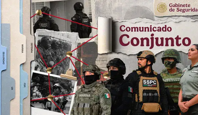 Agentes de seguridad durante un operativo en Puerto Peñasco, Sonora