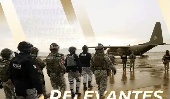 Elementos de seguridad durante un operativo en México