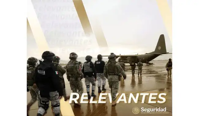 Elementos de seguridad durante un operativo en México