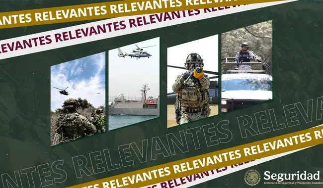 Elementos de seguridad durante un operativo en México