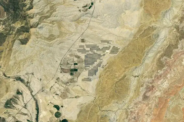 Imagen satelital de la planta solar Green River Energy Center en Utah