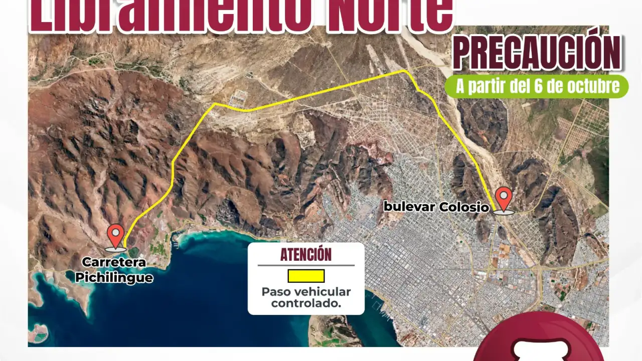 Vía asfáltica del Libramiento Norte de La Paz durante trabajos de rehabilitación