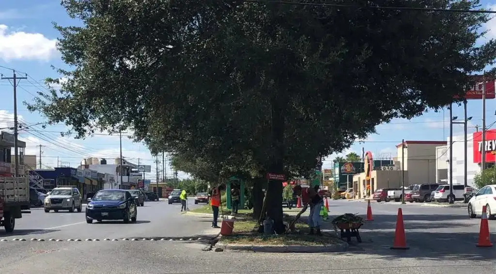 Calles de Reynosa con nubes y probabilidad de lluvia