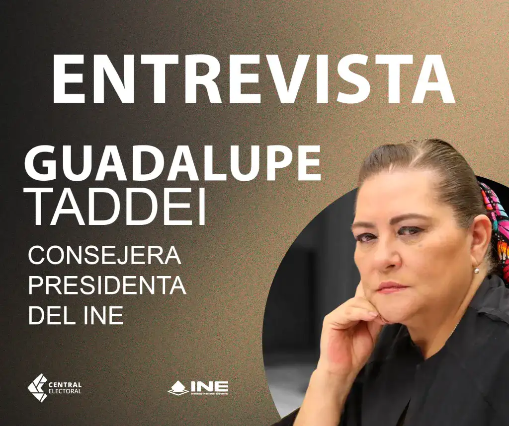 Guadalupe Taddei durante una entrevista sobre las investigaciones en el INE