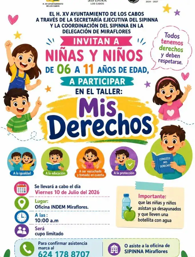 Niños participando en un taller al aire libre con materiales educativos sobre derechos infantiles