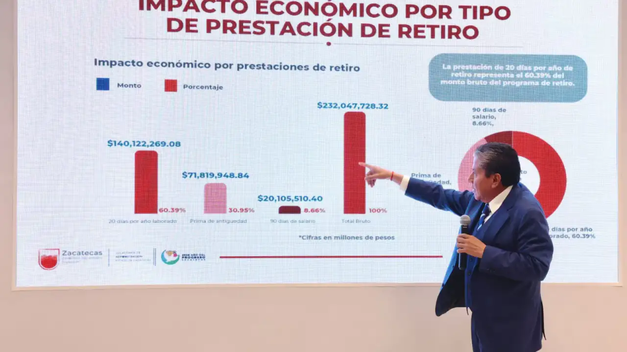 Trabajadores estatales durante la presentación de un programa de retiro voluntario