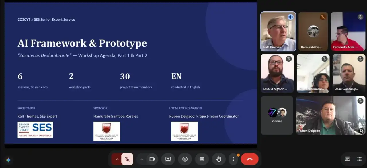 Personas participando en una capacitación virtual sobre inteligencia artificial