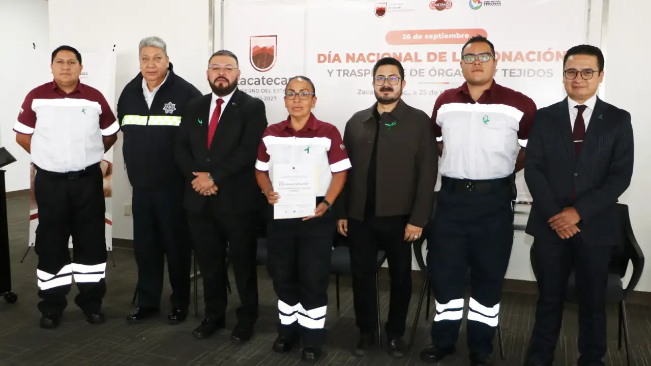 Ceremonia de reconocimiento a impulsores de la donación de órganos en Zacatecas