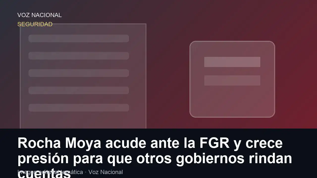 Imagen editorial de apoyo para la nota: Rocha Moya acude ante la FGR y crece presión para que otros gobiernos rindan cuentas