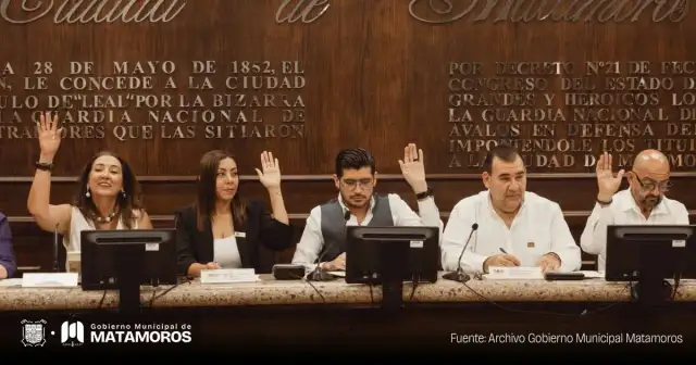 Sesión de Cabildo en Matamoros con ediles y funcionarios
