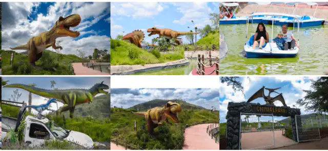 Parque Chimalpark con dinosaurios animatrónicos y lago artificial en Chimalhuacán