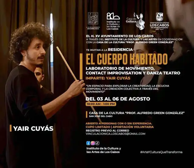 Cartel de la residencia artística El Cuerpo Habitado en Los Cabos