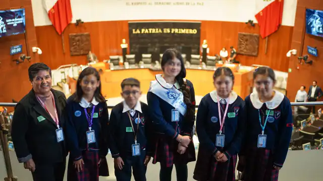 Estudiantes en el Senado de la República durante visita académica