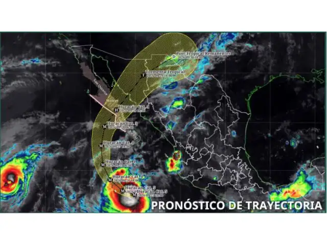 Cielo nublado y oleaje elevado en la costa de Los Cabos durante la vigilancia por el huracán Polo