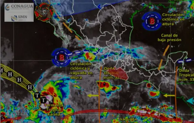 Cielo nublado y mar agitado en la costa de Guerrero