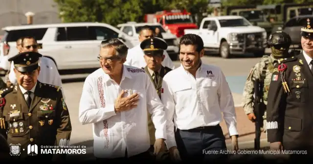 Inauguración de exposición militar al aire libre en Matamoros