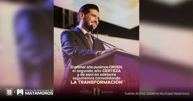 Alcalde de Matamoros durante su segundo informe de gobierno