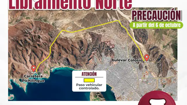 Vía asfáltica del Libramiento Norte de La Paz durante trabajos de rehabilitación
