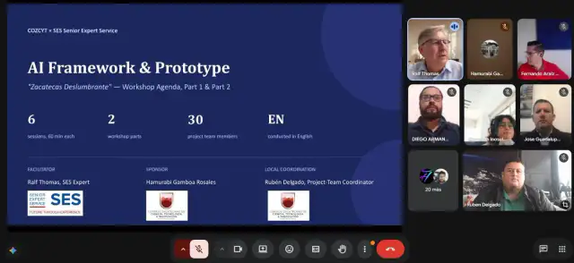 Personas participando en una capacitación virtual sobre inteligencia artificial