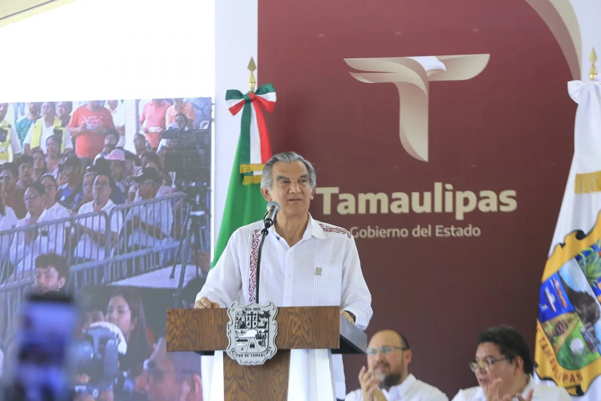 Gobernador de Tamaulipas en evento de inicio de construcción de libramiento en El Mante