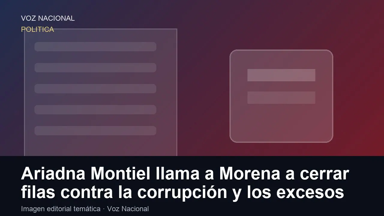 Ariadna Montiel llama a Morena a cerrar filas contra la corrupción y los excesos