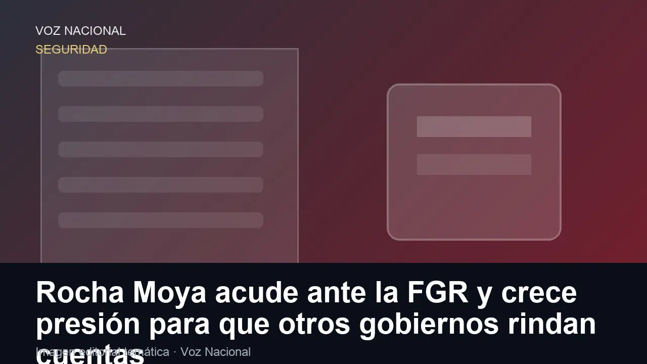 Imagen editorial de apoyo para la nota: Rocha Moya acude ante la FGR y crece presión para que otros gobiernos rindan cuentas