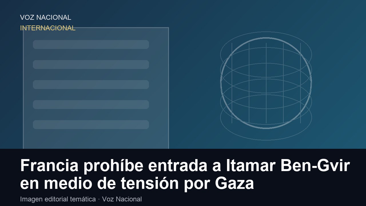 Francia prohíbe entrada a Itamar Ben-Gvir en medio de tensión por Gaza